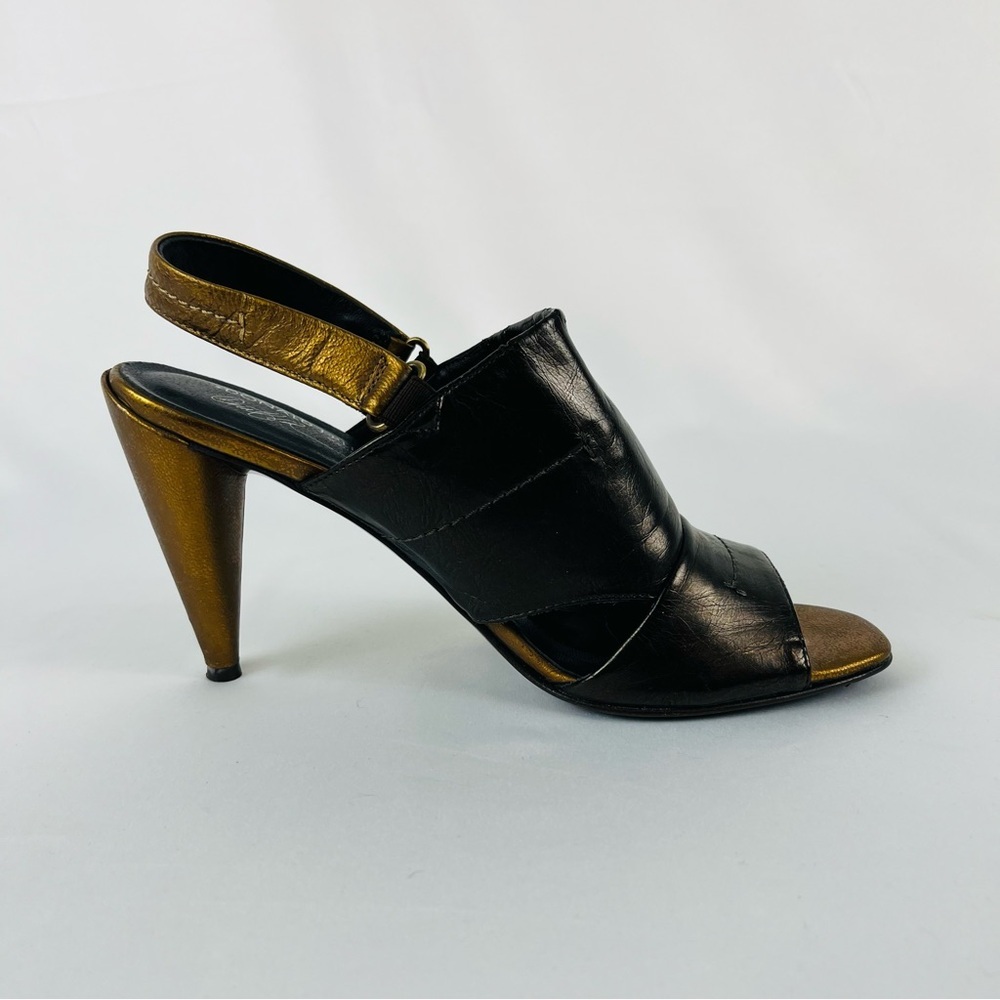 Donald J Pliner Imas High-Heeled Slingback Sandals Antique Metallic Bronze SZ 8